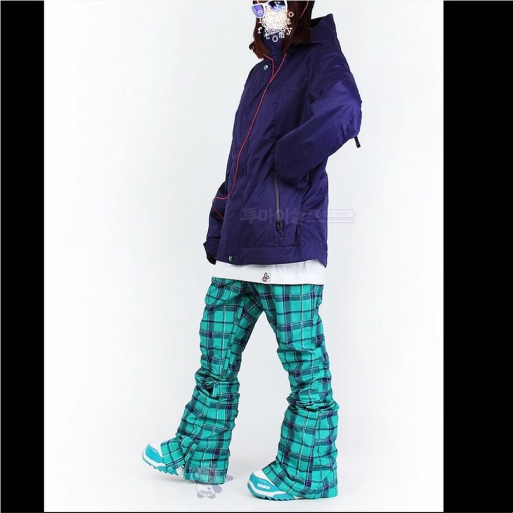 ✌🏻 BURTON The White Collection Candy plaid Snowboard 🏂  Pants Rare